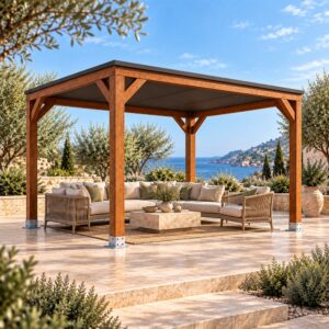 Pérgola Laminada 3x3 Techada - Gardenium