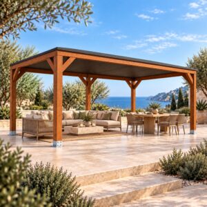 Pérgola madera 4x4 Techada - Gardenium