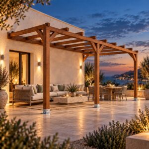 Pérgola madera 5x3 Anexada - Gardenium