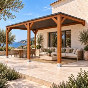 Pérgola madera 5x3 Techada Anexada - Gardenium