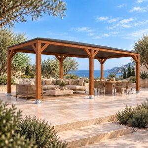 Pérgola madera 5x3 Techada - Gardenium