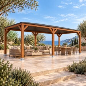 Pérgola madera 6x3 Techada - Gardenium